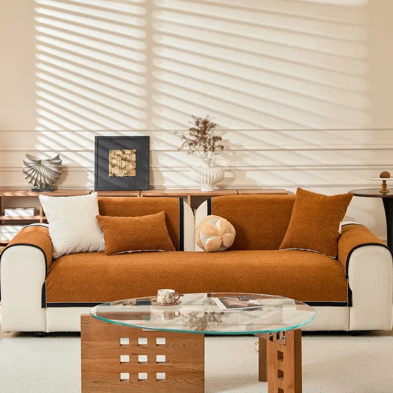 Sofa Cushion Universal in All Seasons,comfortable New Light Luxury High-end Non-slip Leather Sofa Cushion,chenille Sofa Cover