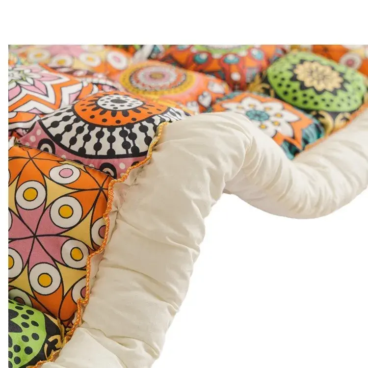 New Bohemian Pure Cotton Couch Cushion Universal for All Seasons Sofa Mat Home Mat Decor Non-slip Rectangular Seat Couch Cushion