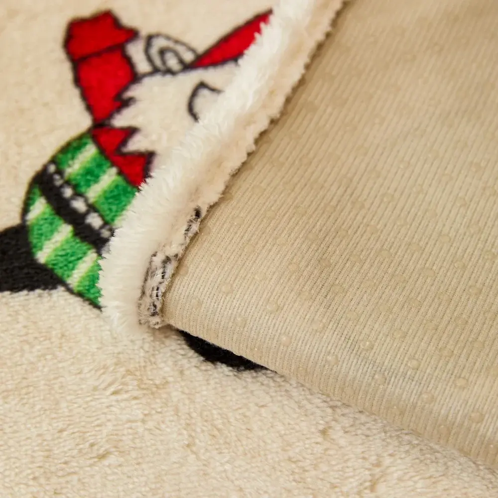 Cartoon Santa Claus Sofa Mat Anti Cat Scratch Sofa Cushion Pad Jacquard High Elasticity Non Deformable Christmas Sofa Seat Cover
