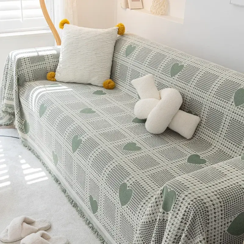 Sofa Towel Cover Cloth High Weight Skin Friendly Comfortable Soft Multi-purpose Blanket Cream Style Soft Color Tone Breathable