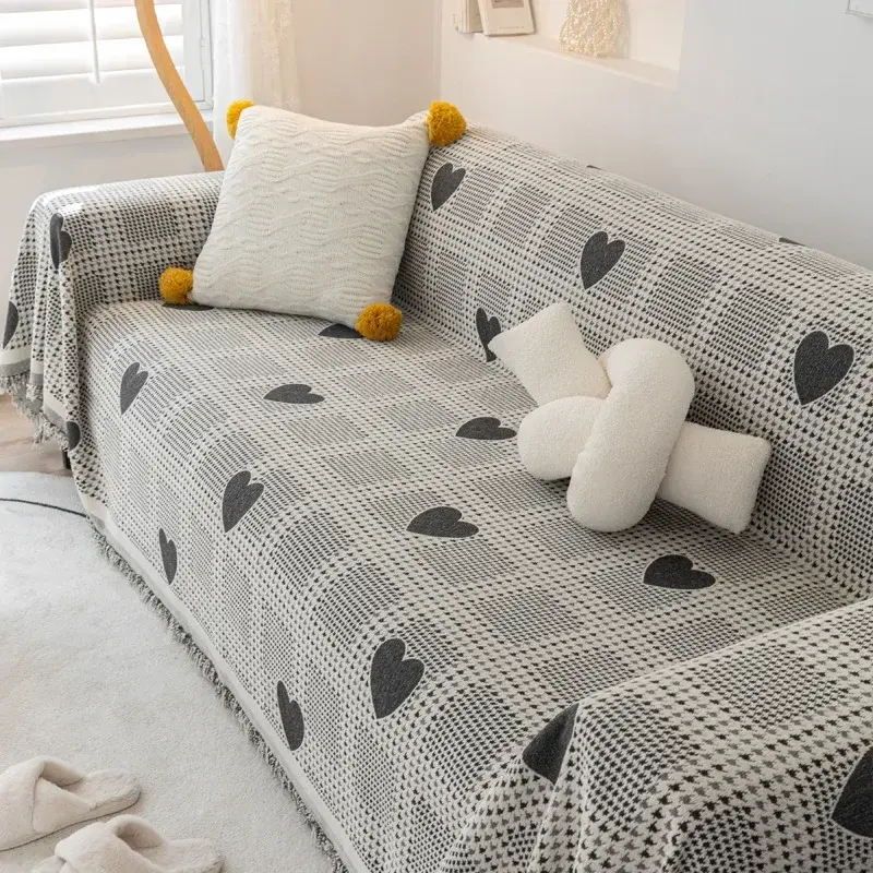 Sofa Towel Cover Cloth High Weight Skin Friendly Comfortable Soft Multi-purpose Blanket Cream Style Soft Color Tone Breathable