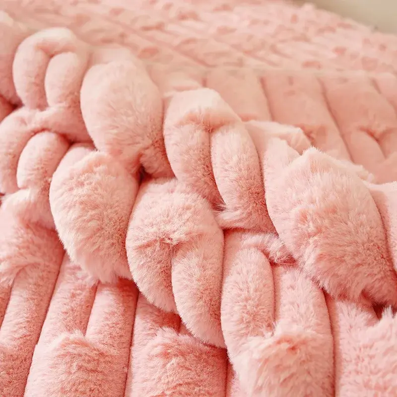 Winter Imitation Rabbit Fur Sofa Cover Nonslip Geometry Solid Color Sofa Cushion Thicken Couch Cushion Living Room Home Sofa Mat