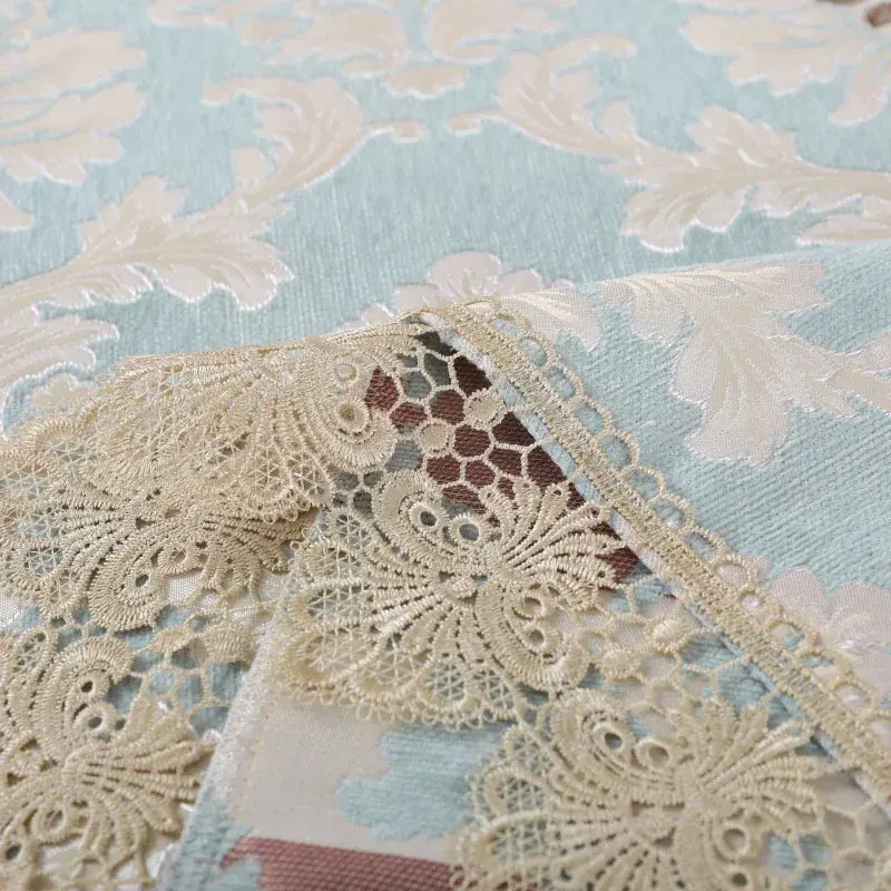 Designer Embroidered Lace Crochet Tablecloth Elegant European Rustic Floral Table Decoration Chair Cover Table Runner & Cloth