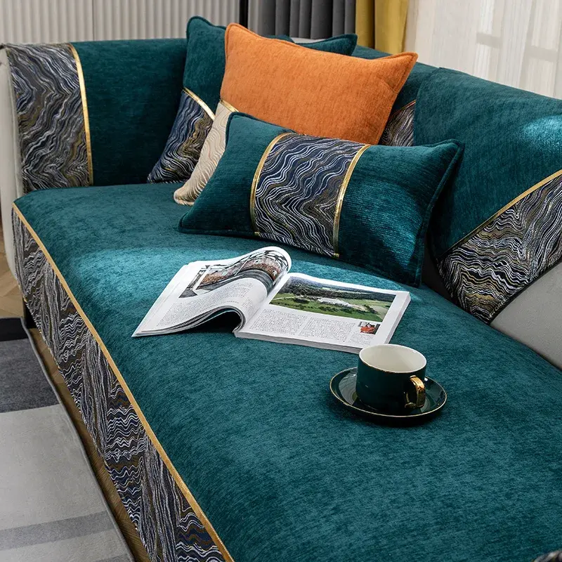 Marble Sofa Cover Slipcovers Non Slip Couch Chair Cover Sofa Towel 1/2/3/4-seater L Shape Corner Sofa Covers for Living Room