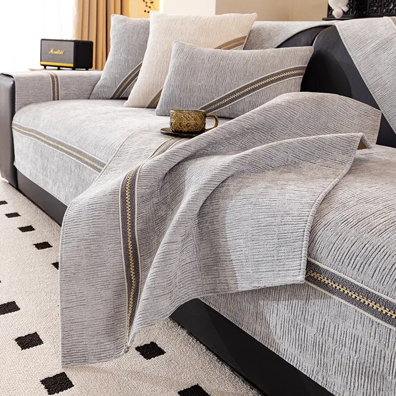 Modern And Simple Luxury Chenille Sofa Cushions 2024 New Four Seasons Universal Dustproof Anti slip For Living Room Sofa Cushion