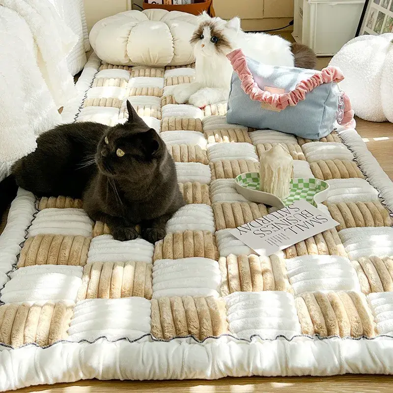 Garden Protective Couch Cover Thicken Plush Dog Bed Mat Warm Pet Cat Scratchable Blanket Anti-slip Washable Cushion Sofa Cover