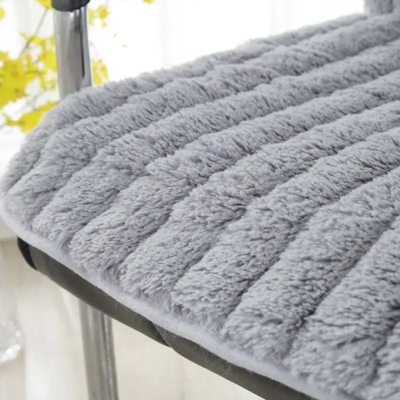 Winter Fleece Chair Seat Cushion Backrest All-in-one Table Cushion Connected Anti-slip Chair Cover Office Chair Connected Pad