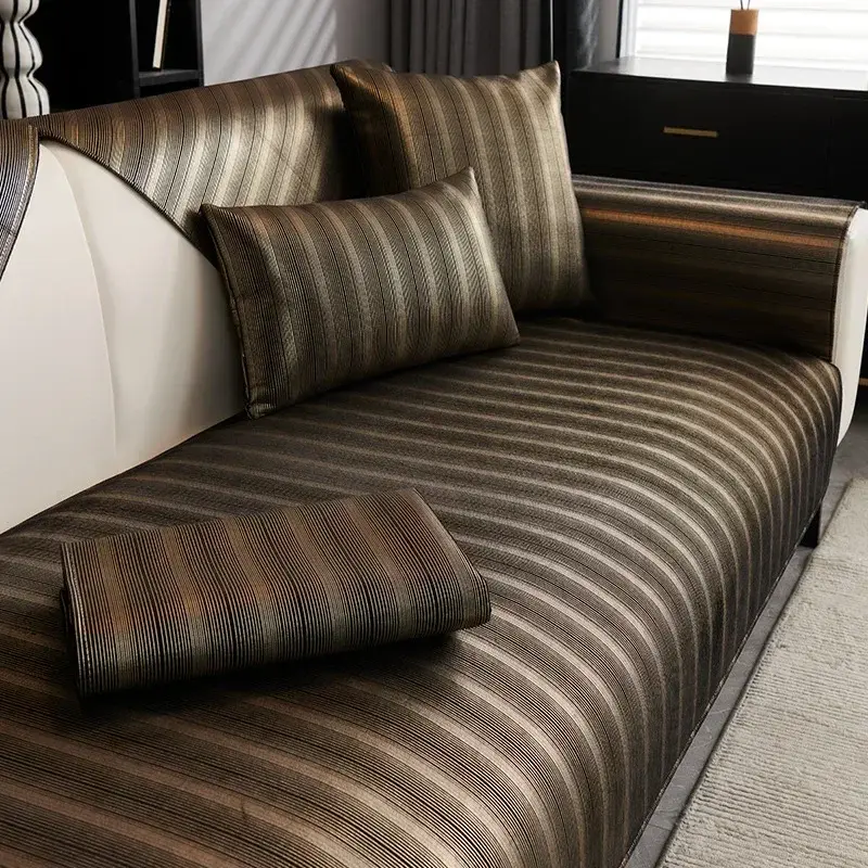 Non-slip Chenille Sofa Mat Solid Color Sofas Cover For Living Room Luxury Corner Couch Cushion Seat Pad Home Protection Covers