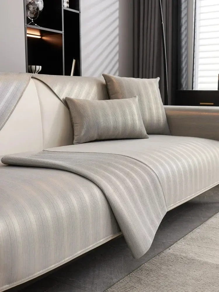Non-slip Chenille Sofa Mat Solid Color Sofas Cover For Living Room Luxury Corner Couch Cushion Seat Pad Home Protection Covers