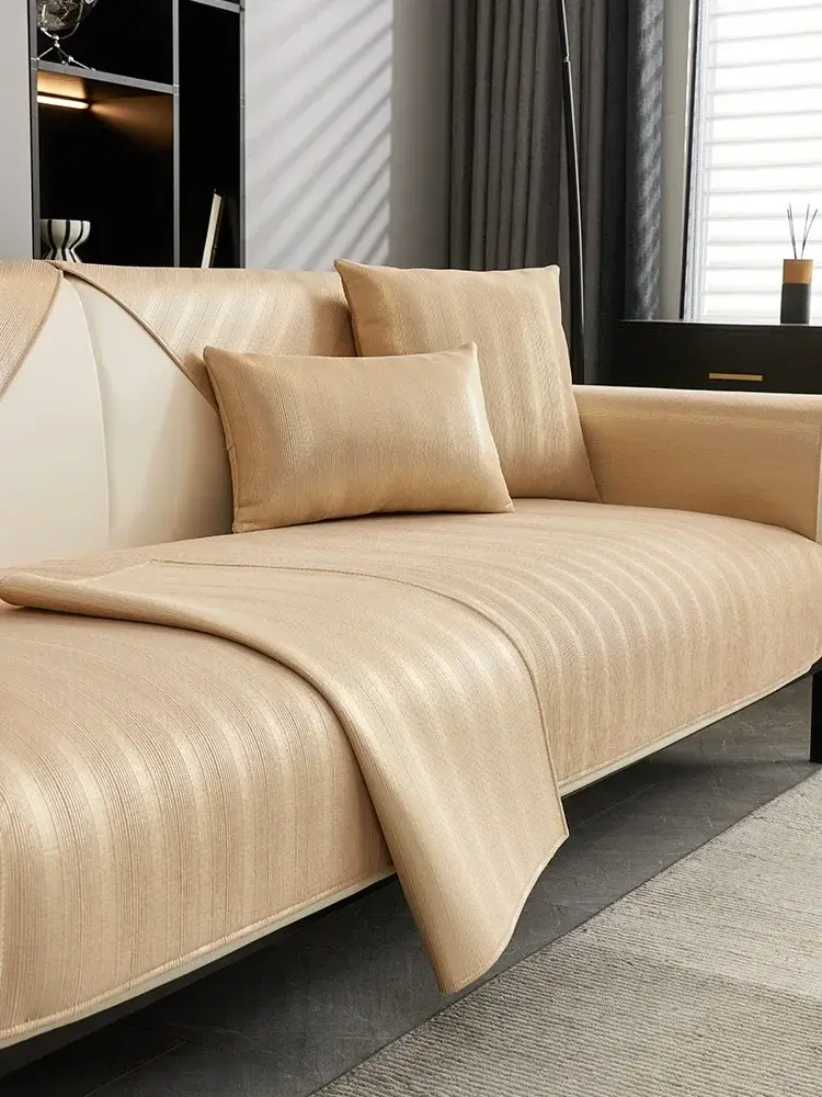 Non-slip Chenille Sofa Mat Solid Color Sofas Cover For Living Room Luxury Corner Couch Cushion Seat Pad Home Protection Covers