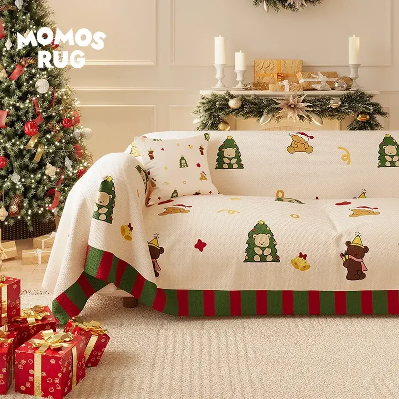 Christmas Sofa Covers For Living Room Elastic Sofa Slipcover Stretch All-inclusive For Living Room Chair Slipcover Couch Cover