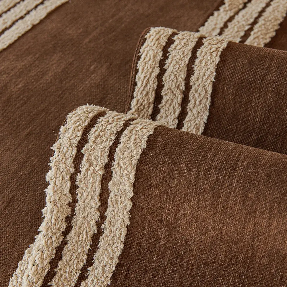 Chenille Solid Color Striped Sofa Cushion Four Seasonal Universal Sofa Mat Anti Slip Dustproof Sofa Cover Combination Couch Mat