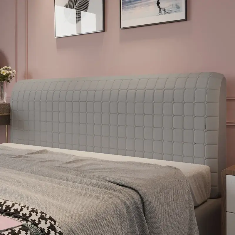 Nordic Solid Color Quilted Bed Head Cover All-inclusive Thicken Velvet Headboard Covers Multiple Sizes Bed Back Protector Cover