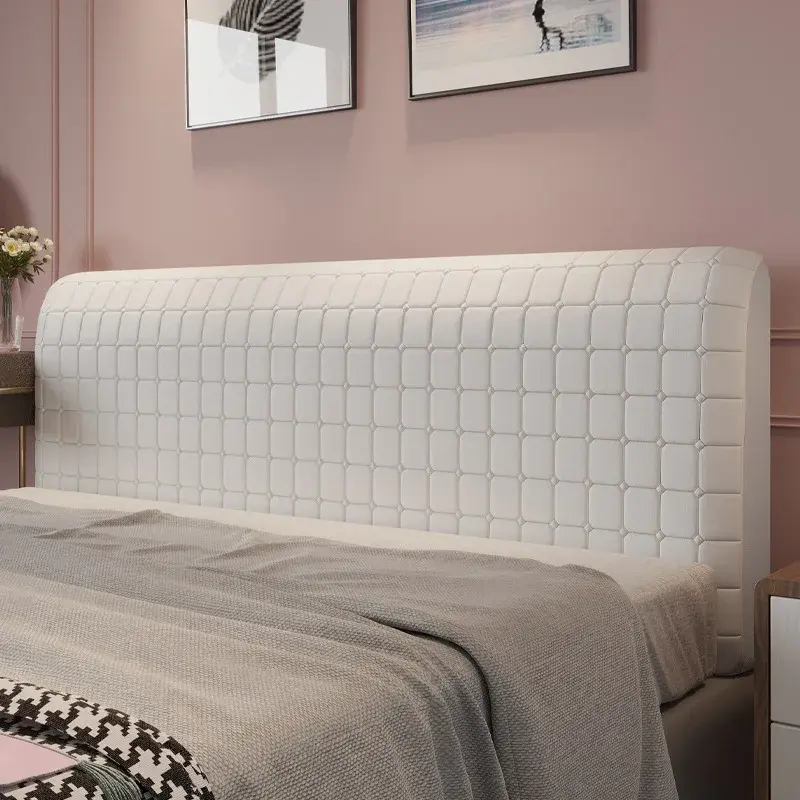 Nordic Solid Color Quilted Bed Head Cover All-inclusive Thicken Velvet Headboard Covers Multiple Sizes Bed Back Protector Cover