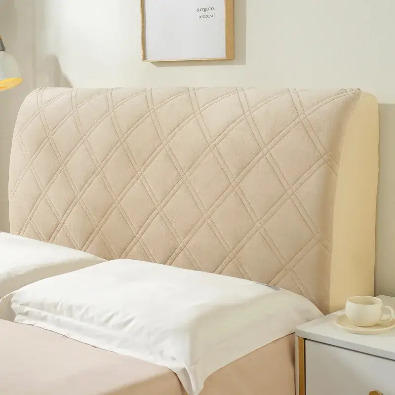 Nordic Solid Color Quilted Bed Head Cover All-inclusive Thicken Velvet Headboard Covers Multiple Sizes Bed Back Protector Cover