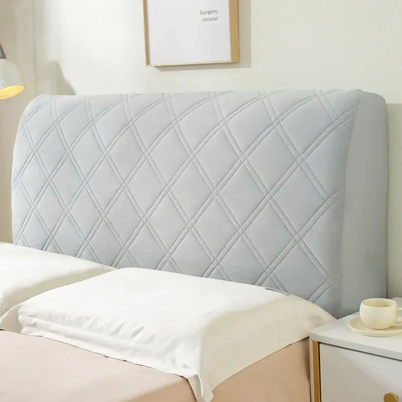 Nordic Solid Color Quilted Bed Head Cover All-inclusive Thicken Velvet Headboard Covers Multiple Sizes Bed Back Protector Cover