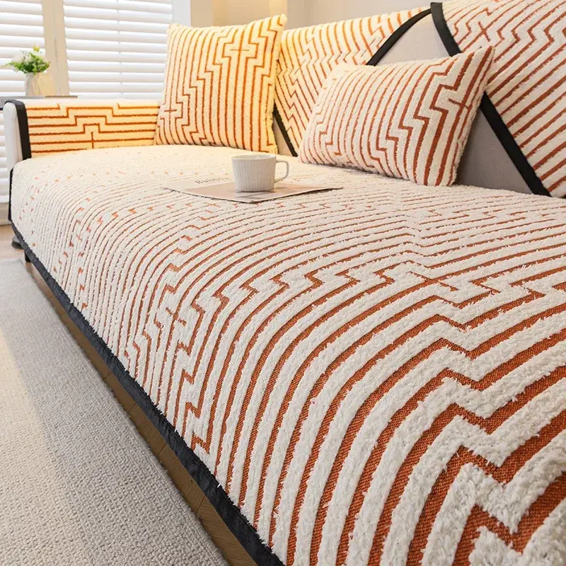 Luxury Minimalist Style Sofa Cushion Four Seasons Universal Anti Slip And Dustproof Cushion Cover Backrest Armrest Cover Towel