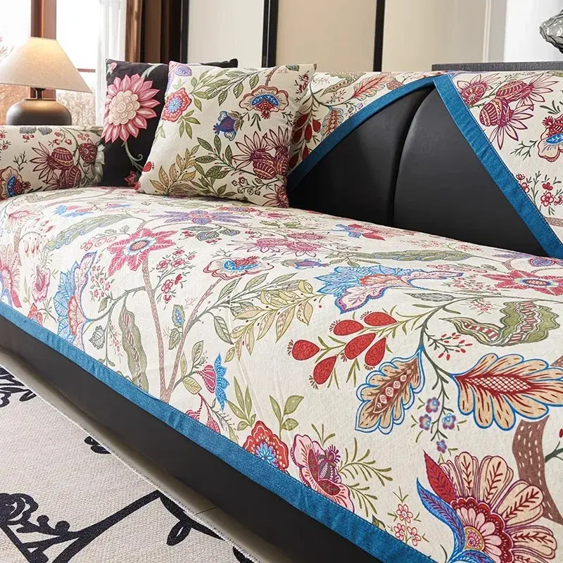 Crystal Velvet Sofa Cover American Vintage Sofa Mat Jacquard Sofa Backrest Non-slip Light Luxury Couch Cushion Cover Cloth Towel