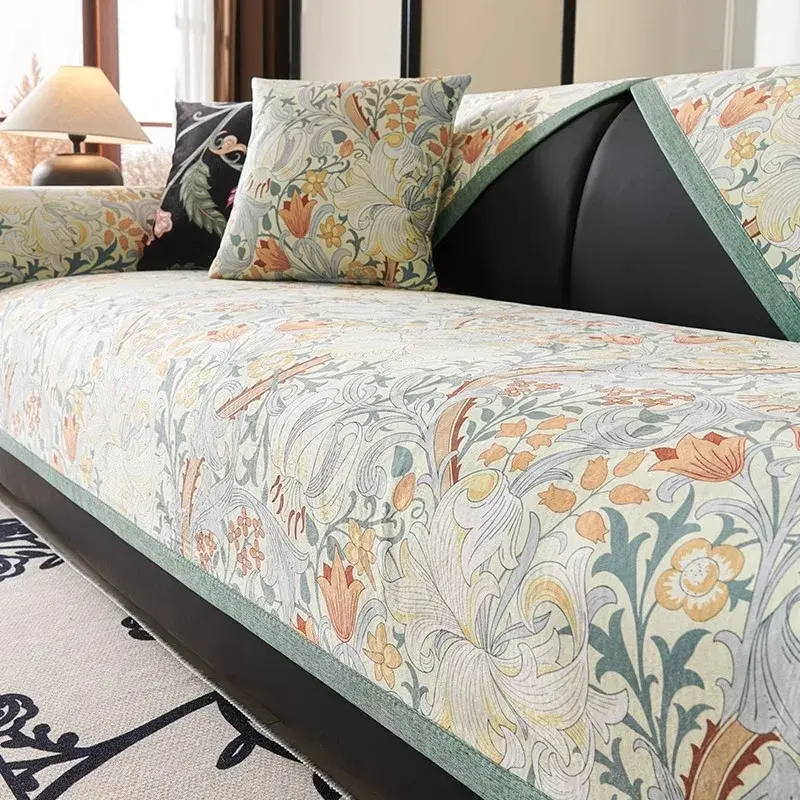 Crystal Velvet Sofa Cover American Vintage Sofa Mat Jacquard Sofa Backrest Non-slip Light Luxury Couch Cushion Cover Cloth Towel