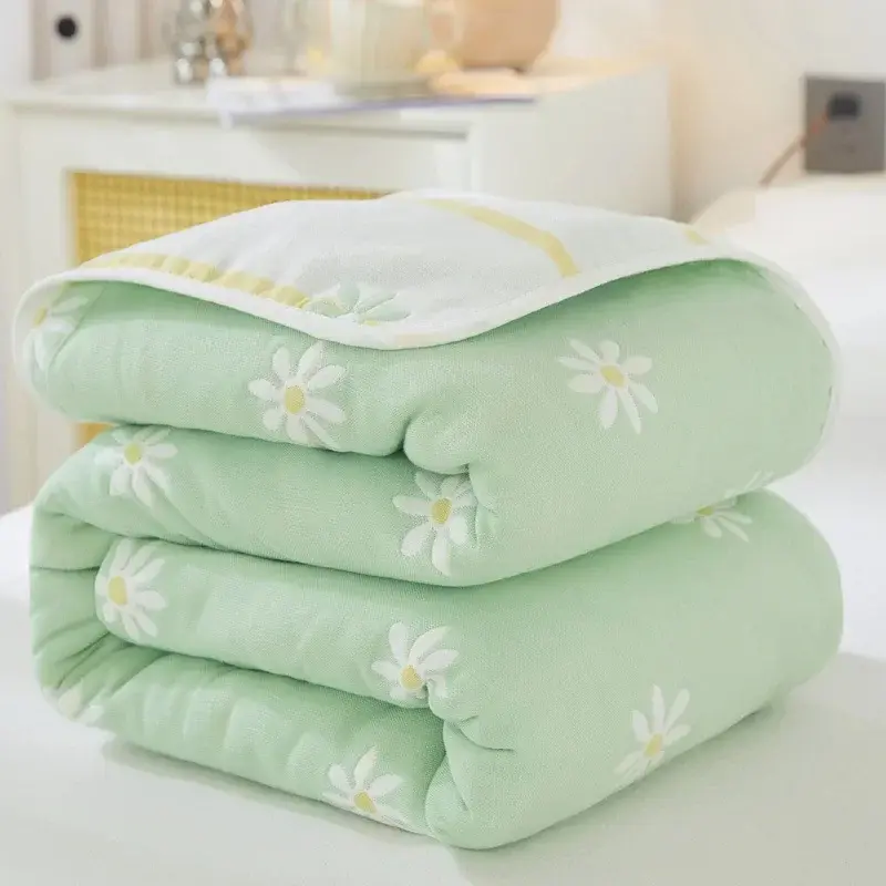 Six Layer Gauze Toenail Blanket Pure Cotton Single And Double Cute Air Conditioning Blanket Summer Children Baby Nap Blanket
