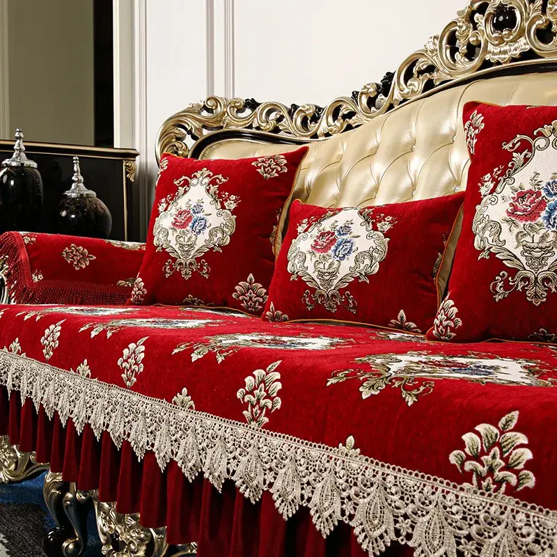Non-Slip Sofa Covers for Living Room Chenille Sofa Cushion Couch Cover Modern Sofa Towel Seat Pad European Jacquard