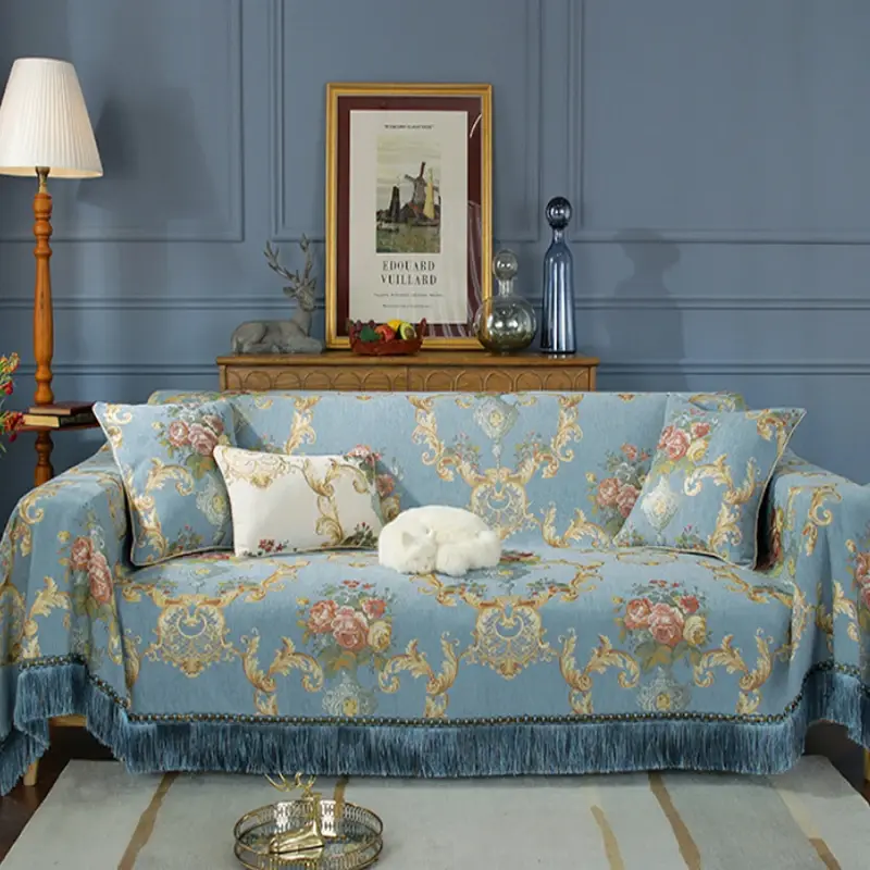 European Four Seasons Simple Tassel Sofa Towel Chenille Blanket Anti-cat Scratch Sofa Cover Leather Sofa Cover