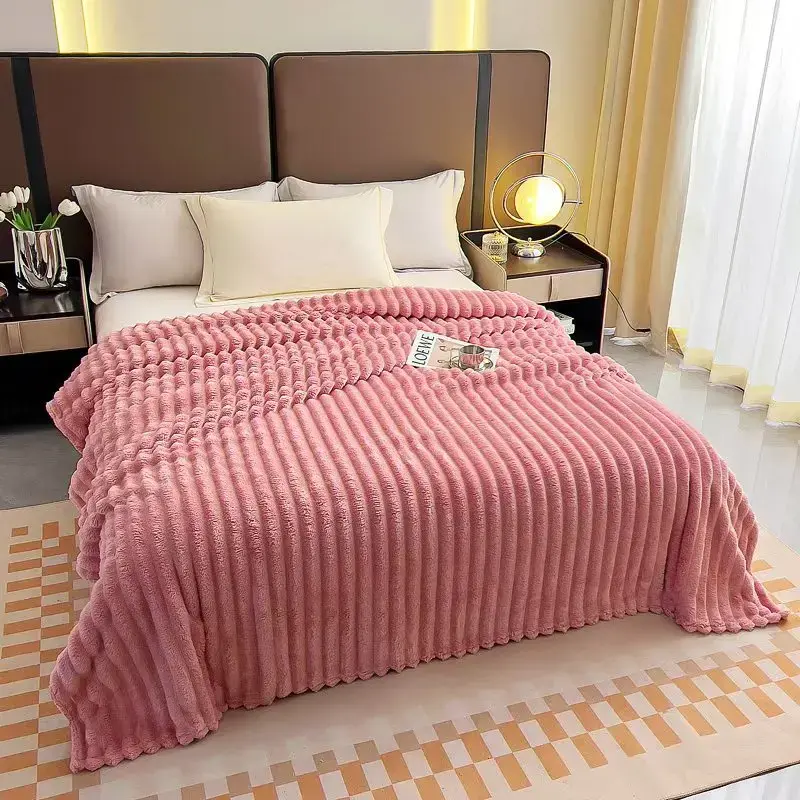 Double Sided Warm Solid Color Blanket Skin-Friendly Breathable Can Be Used As Bed Sheet Cover Blanket, Nap Blanket, Pet Blanket