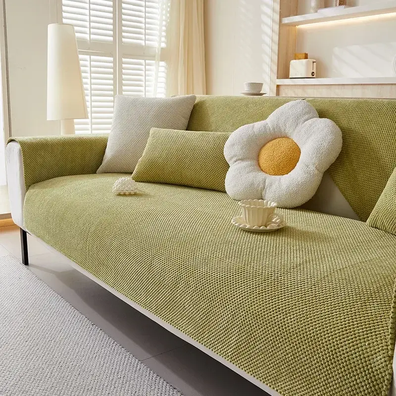 Corduroy Weaving Sofa Cover Non-slip Universal Sofa Mat Autumn Winter Thickening Couch Cover Solid Color Simplicity Sofa Cushion