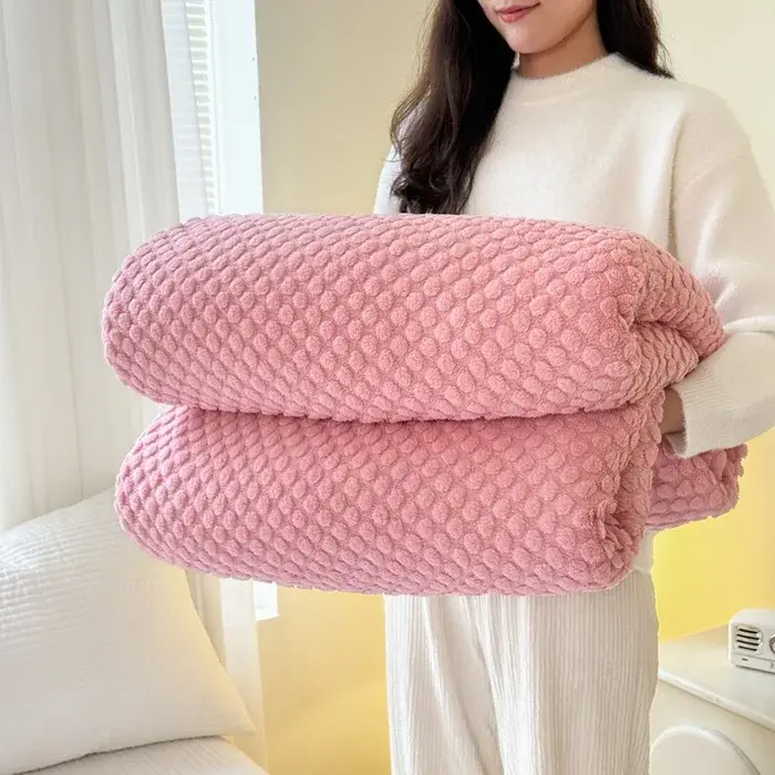Thick Shawl Blanket Warm Soft Blanket Living Room Decorative Blanket Fluffy SofaBlanket OverSize Coral Fleece Bedspread for Home
