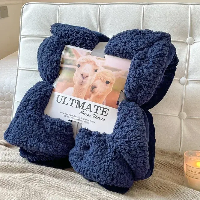 Fashion Best-selling Lamb Wool Blanket Solid Color Thickened Blanket Lunch Break Blankets Warm Bed Sheet Mantas De Cama Cobijas