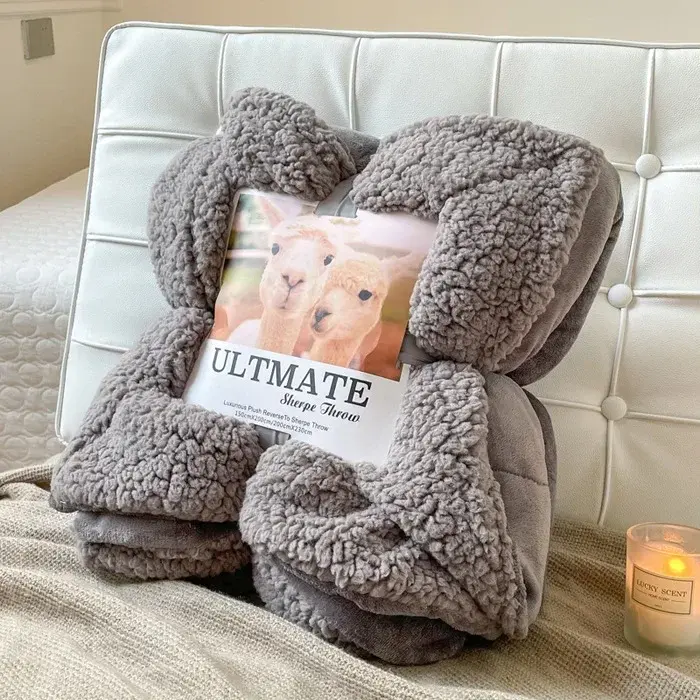 Fashion Best-selling Lamb Wool Blanket Solid Color Thickened Blanket Lunch Break Blankets Warm Bed Sheet Mantas De Cama Cobijas
