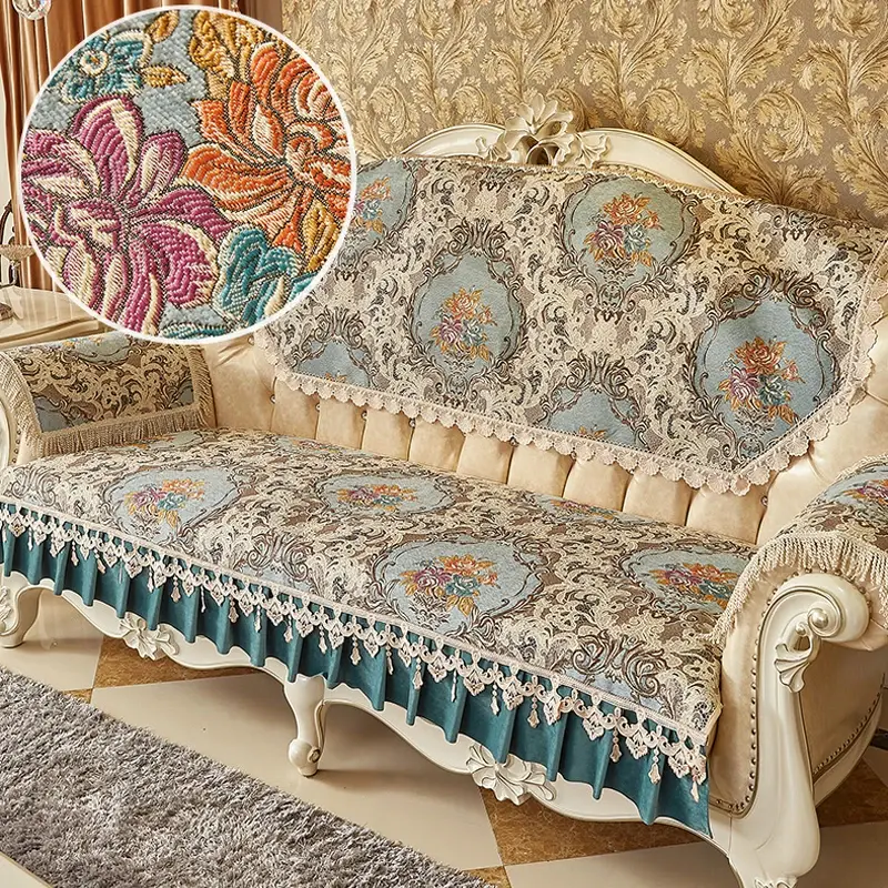 European Non-slip Sofa Cushion Cover Four Seasons Universal Sofa Towel Backrest Pillowcase Cover Towel Embroidery Lace Jacquard