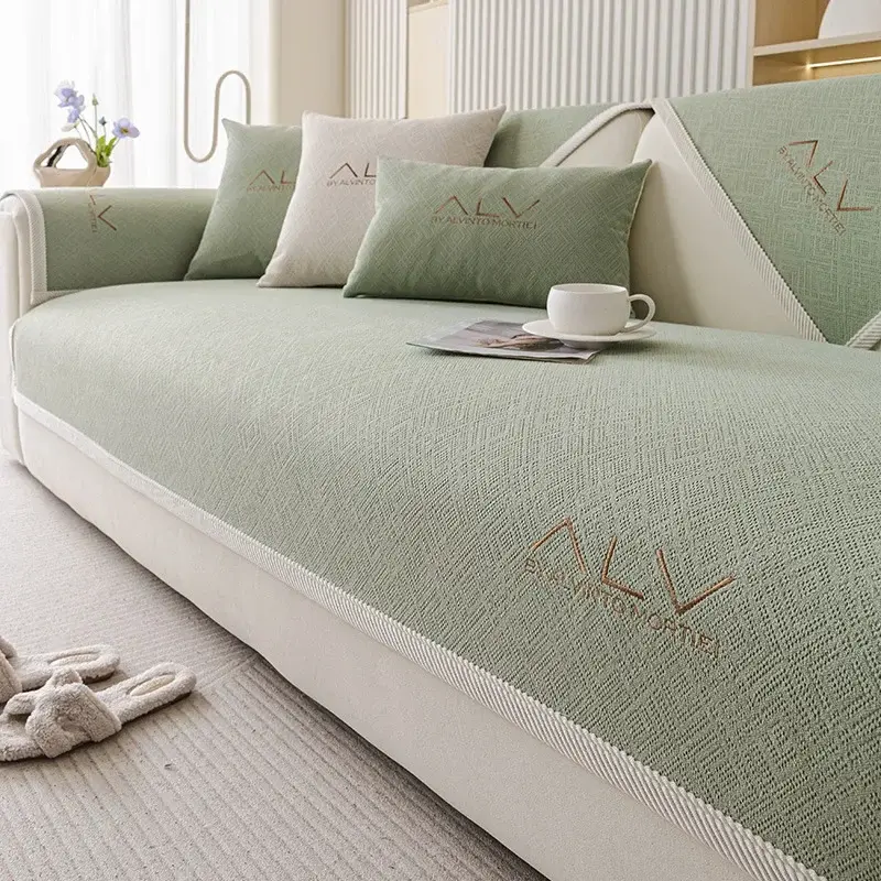 Chenille Sofa Cushion Four Seasons Universal Non-slip Light Luxury High-end Sense Cushion Simple Modern Straight Row Sofa Cover