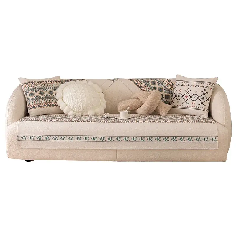 Bohemian Ethnic INS Style Backrest Towel Cover Cotton And Linen Sofa Cover Cushion Four Seasons Universal Anti-slip Sofa Cover