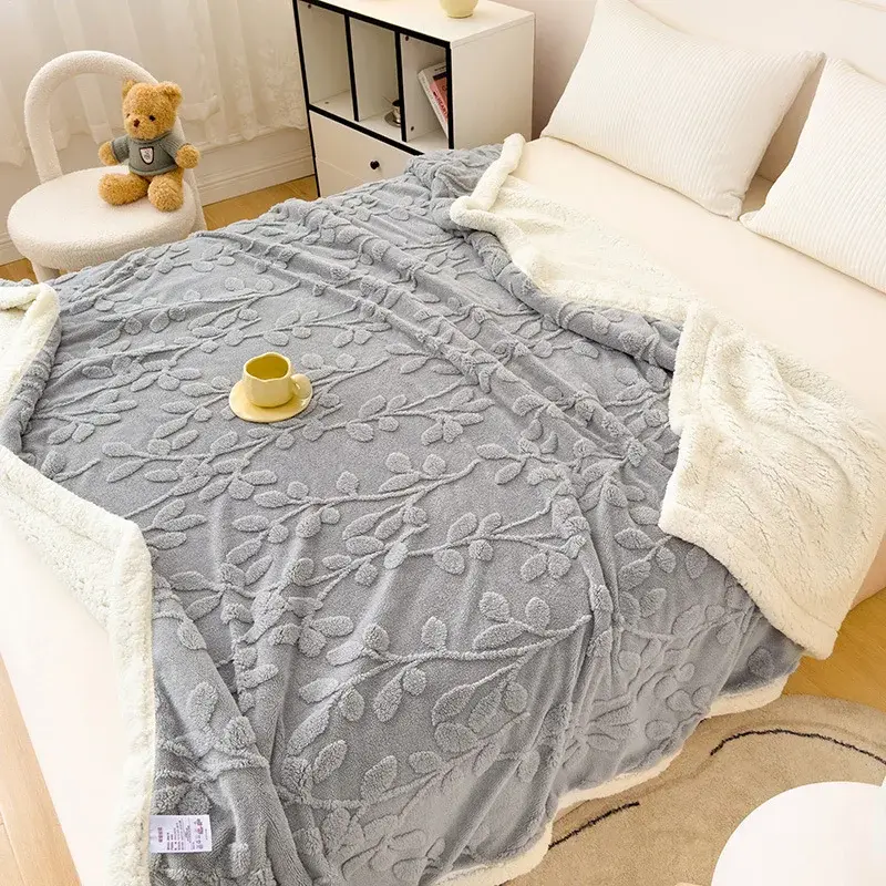 A Tapestry Blanket Polyester Wool Blanket Thickened Warm Leisure Office Nap Blanket Soft Breathable Bedspread Bedclothes