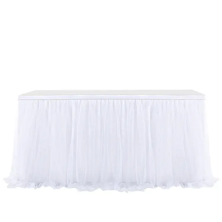 Table Skirting Tulle Table Skirt Tutu Table Skirt Tablecloth Decorations Baby Shower Wedding Buffet Banquet Decoration Black