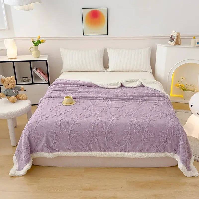 A Tapestry Blanket Polyester Wool Blanket Thickened Warm Leisure Office Nap Blanket Soft Breathable Bedspread Bedclothes