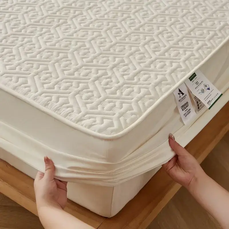 Pure Cotton Quilted Mattress Pad Topper Customized Anti-bacterial Queen King Size Bed Pad Protector Cover Without Pillowcase