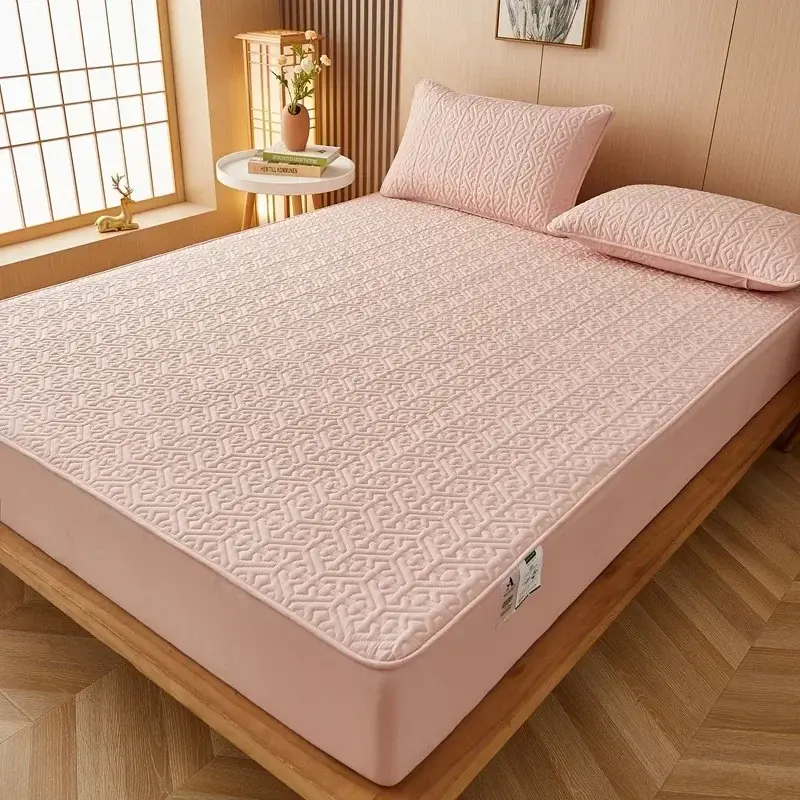 Pure Cotton Quilted Mattress Pad Topper Customized Anti-bacterial Queen King Size Bed Pad Protector Cover Without Pillowcase