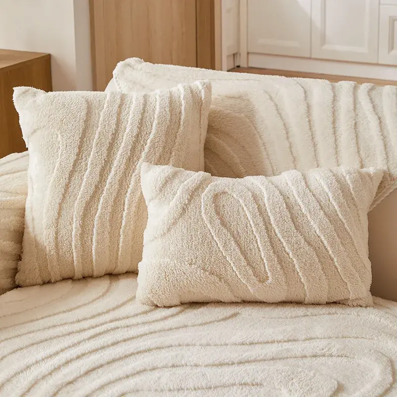 Modern Minimalist Thick Suede Surface Sofa Cover Universal Non-slip Soft Sofa Towel  Living Room Winter Warm Fluffy Sofa Cover