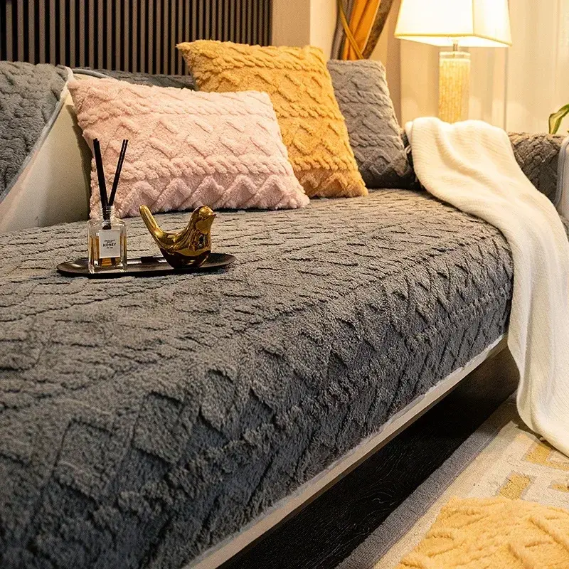 Thicken Plush Sofa Cushion Warm Sofas Mat Towel Anti-slip Universal Couch Covers Pets Kid Soft Sofa Blanket Living Room 쇼파커버