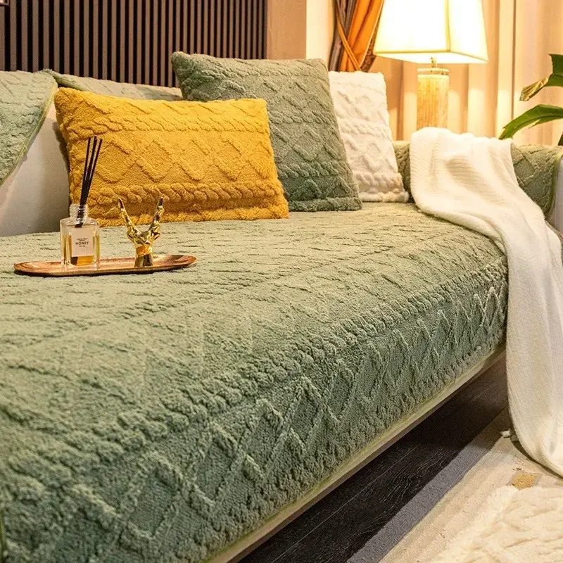 Thicken Plush Sofa Cushion Warm Sofas Mat Towel Anti-slip Universal Couch Covers Pets Kid Soft Sofa Blanket Living Room 쇼파커버