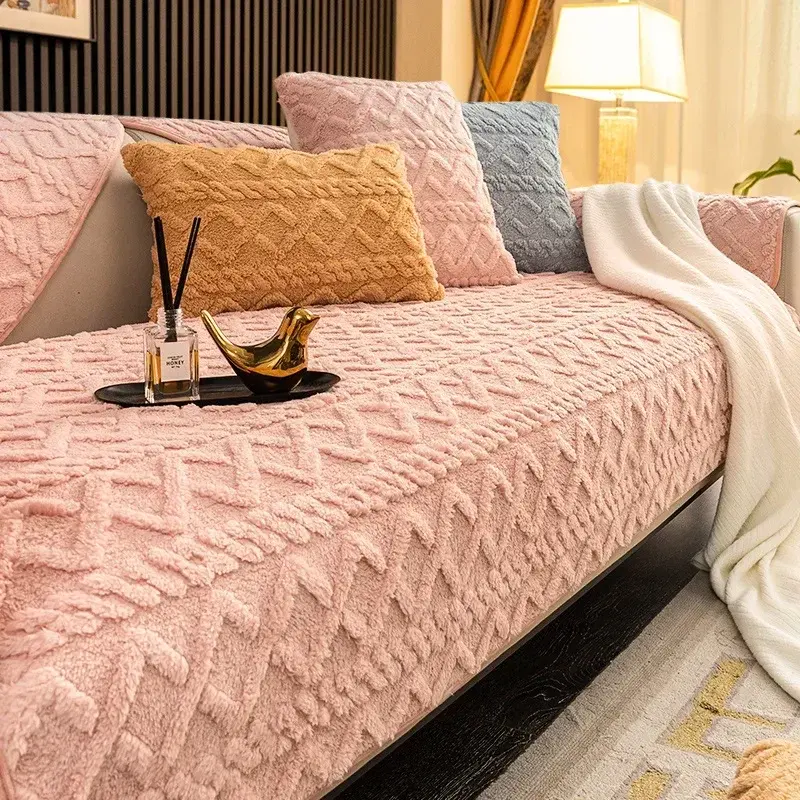 Thicken Plush Sofa Cushion Warm Sofas Mat Towel Anti-slip Universal Couch Covers Pets Kid Soft Sofa Blanket Living Room 쇼파커버