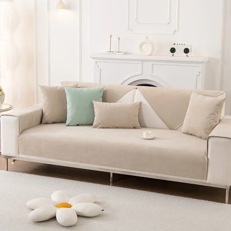 Solid Color Waterproof Sofa Covers Four Season Universal Anti-slip Couch Protector Slipcover Removable Sofa Blanket Living Room