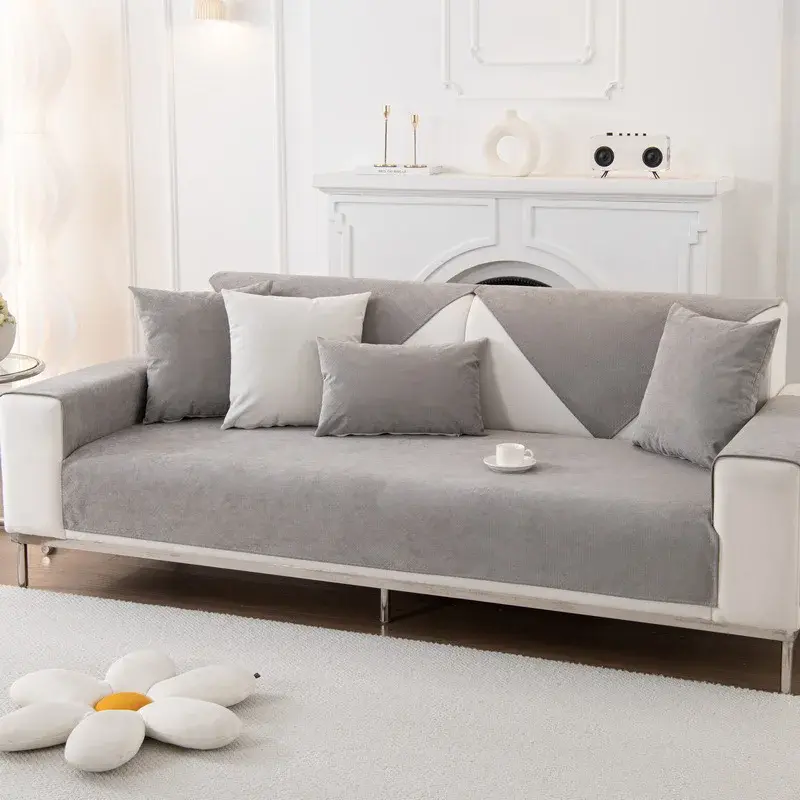 Solid Color Waterproof Sofa Covers Four Season Universal Anti-slip Couch Protector Slipcover Removable Sofa Blanket Living Room