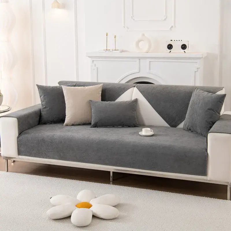 Solid Color Waterproof Sofa Covers Four Season Universal Anti-slip Couch Protector Slipcover Removable Sofa Blanket Living Room