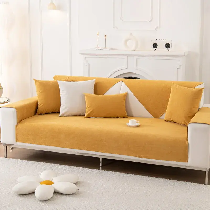 Solid Color Waterproof Sofa Covers Four Season Universal Anti-slip Couch Protector Slipcover Removable Sofa Blanket Living Room