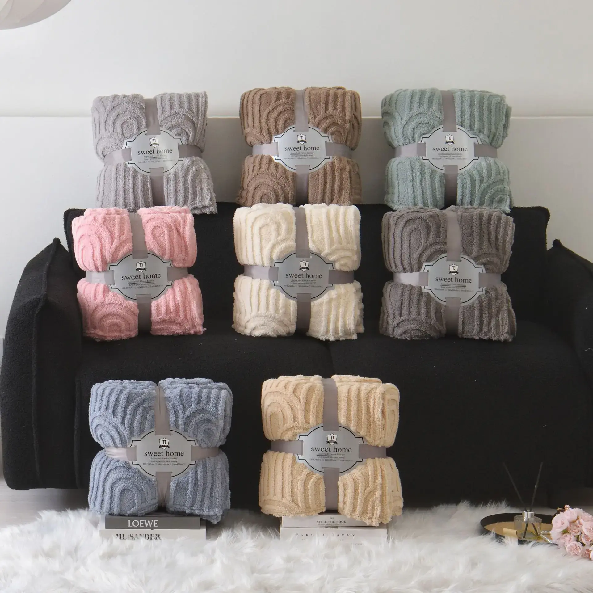 Light Luxury High-end Single-layer Crimped Tafu Fleece Blanket Nap Blanket Can Be Stored Comfortable and Soft Sofa Cover Blanket