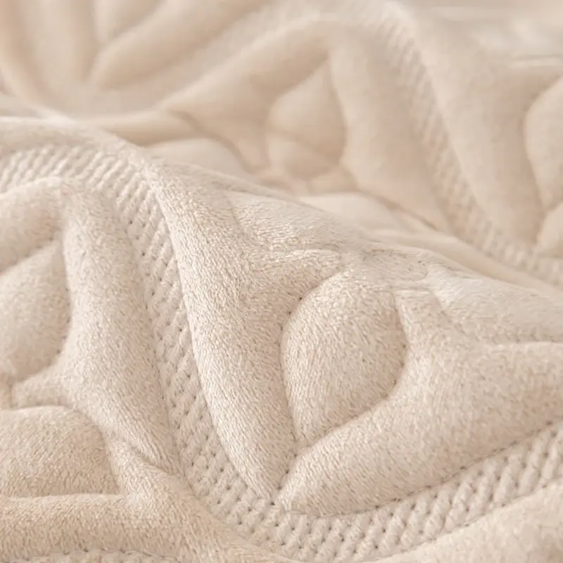 Winter Milk Velvet Sofa Cushion Solid Color Jacquard Sofa Cover Non-Slip Thickening Straight Row Sofa Cushion Cream Style Mat