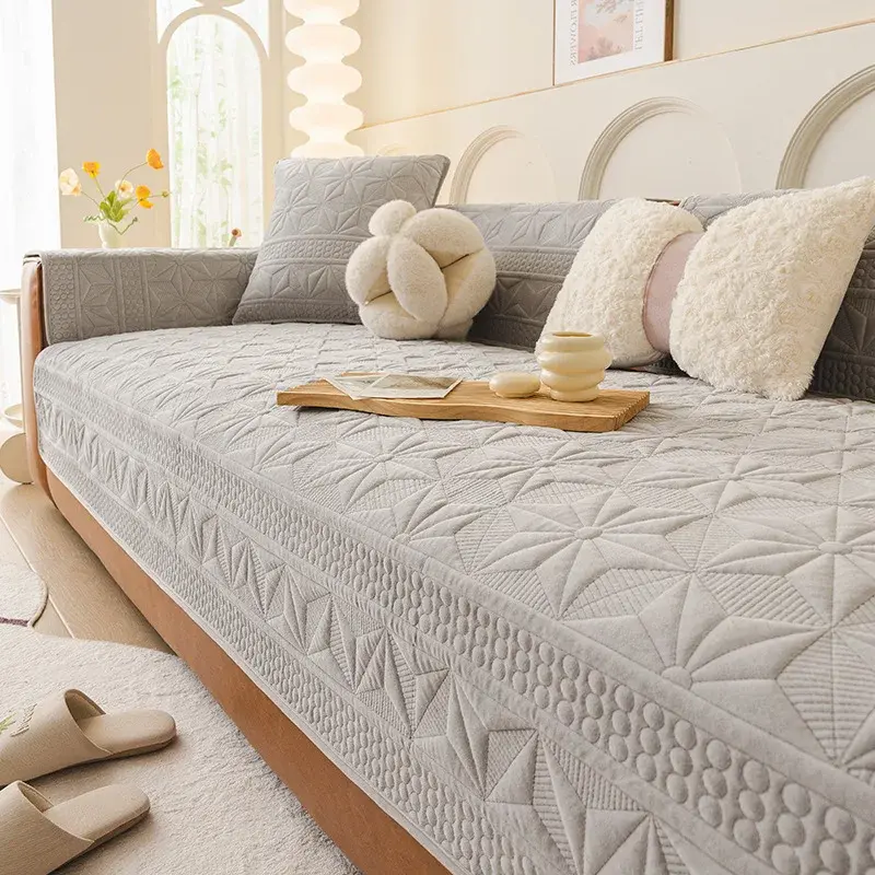 Cream Wind Style Cushion Modern Simple Sofa Cover Pure Cotton Non-slip Four Seasons Universal Sofa Cushion Cover Cloth Towel